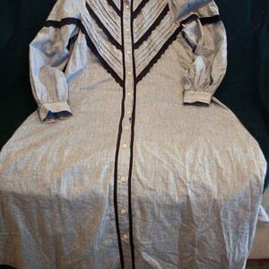 Pomander Place Blue and Black Long Sleeve Dress